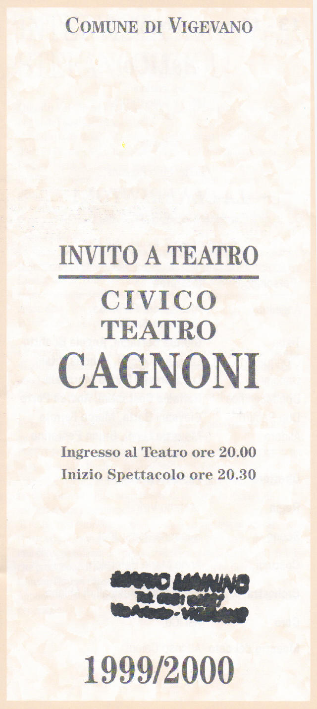 Teatro Cagnoni Stagione 1999-2000